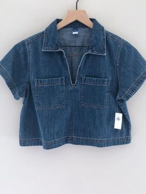 NWT Old Navy Double-Pocket Popover Top